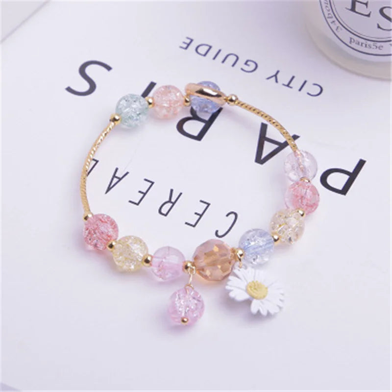Makersland Cute Popcorn beads Bracelet Friendship Glass Bracelets For Girls Star Moon Cloud Flower Jewelry Accessories Wholesale