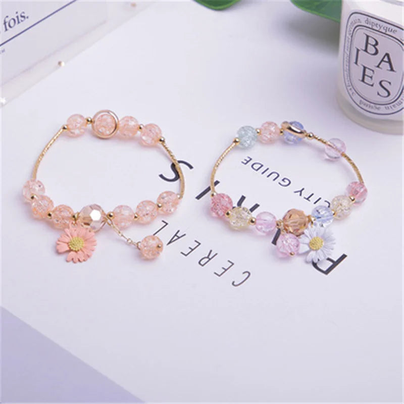 Makersland Cute Popcorn beads Bracelet Friendship Glass Bracelets For Girls Star Moon Cloud Flower Jewelry Accessories Wholesale