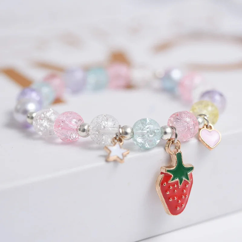 Makersland Cute Popcorn beads Bracelet Friendship Glass Bracelets For Girls Star Moon Cloud Flower Jewelry Accessories Wholesale