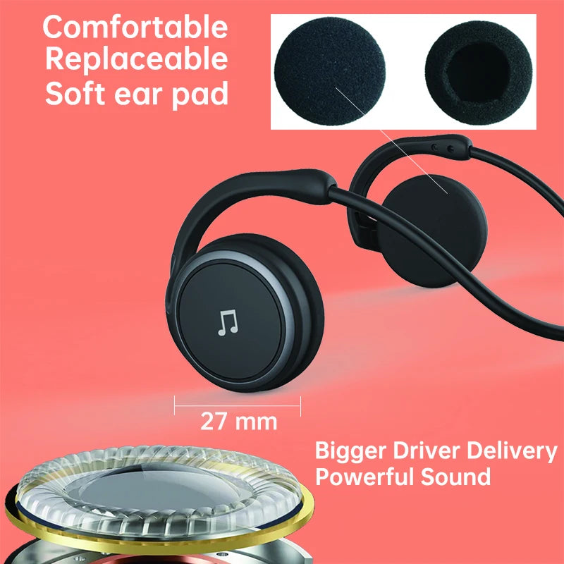 Arikasen A6 Bluetooth Earphones On ear Comfortable Wireless Headphone Microphone Deep Bass 3D Stereo Sound Bluetooth 5.0 Headset