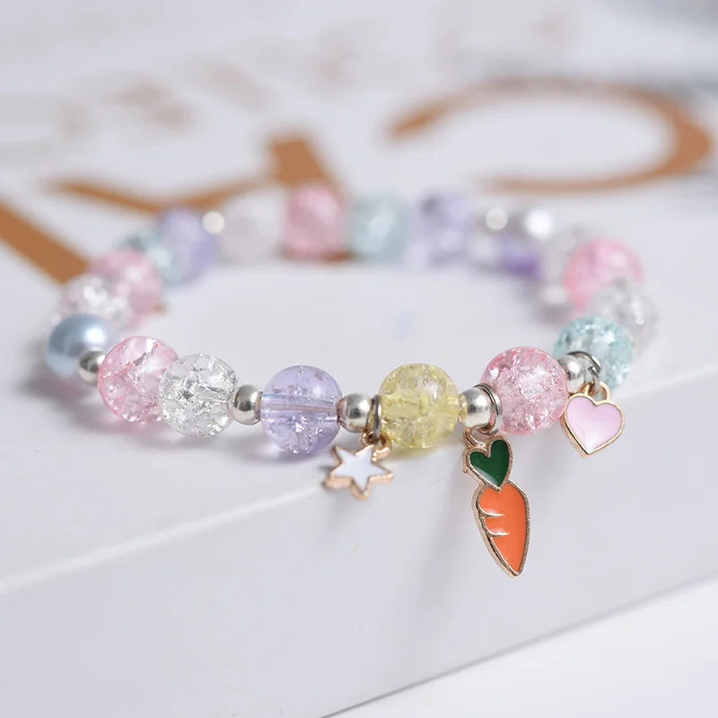 Makersland Cute Popcorn beads Bracelet Friendship Glass Bracelets For Girls Star Moon Cloud Flower Jewelry Accessories Wholesale