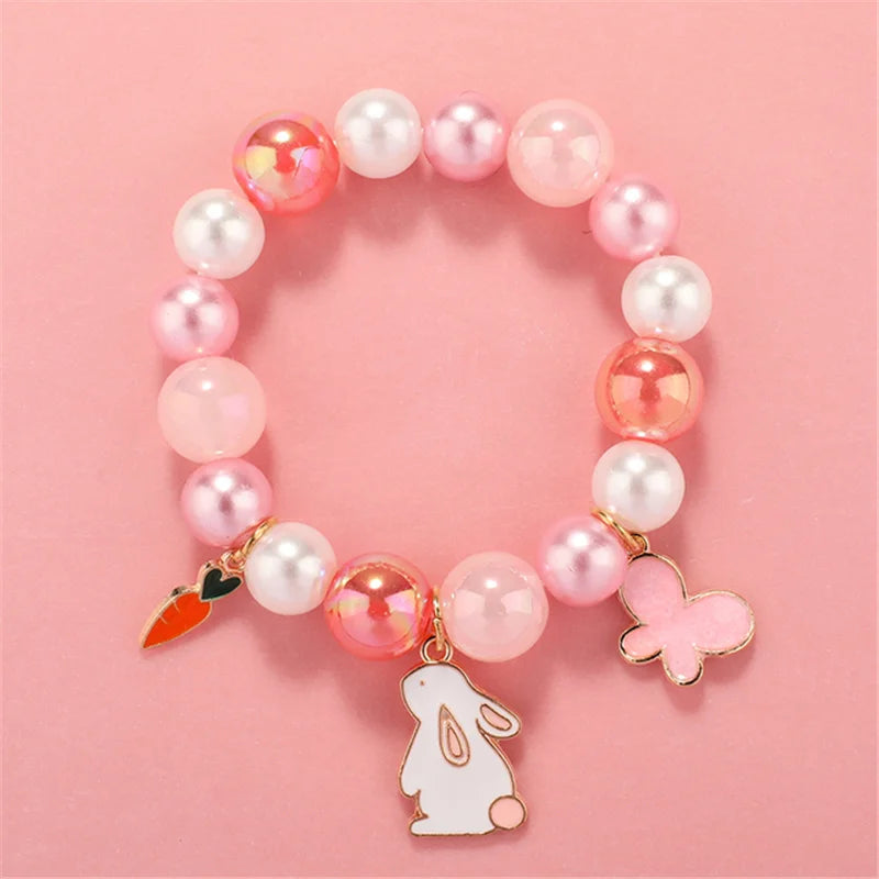 Makersland Cute Popcorn beads Bracelet Friendship Glass Bracelets For Girls Star Moon Cloud Flower Jewelry Accessories Wholesale