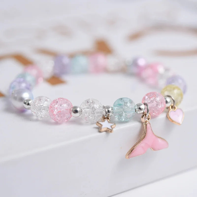 Makersland Cute Popcorn beads Bracelet Friendship Glass Bracelets For Girls Star Moon Cloud Flower Jewelry Accessories Wholesale