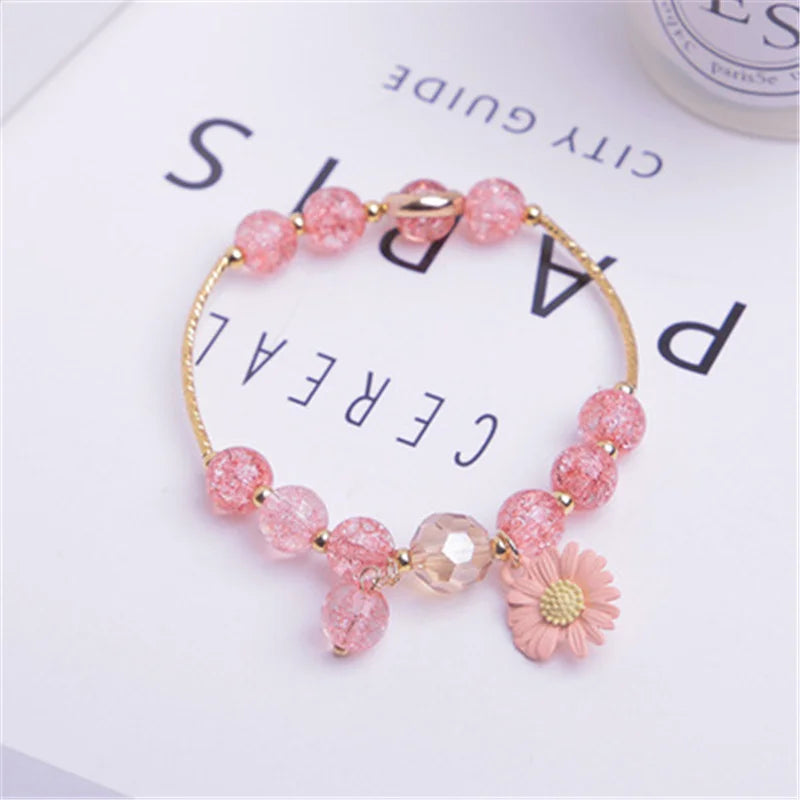Makersland Cute Popcorn beads Bracelet Friendship Glass Bracelets For Girls Star Moon Cloud Flower Jewelry Accessories Wholesale