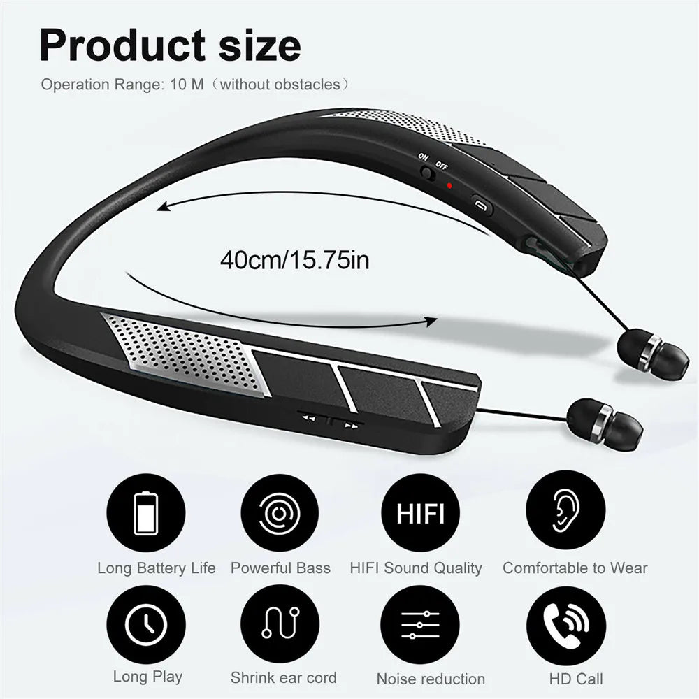 LZ-6 LZ-5 Bluetooth 5.0 Neckband Headset Wireless Earphone Speaker Headphone Waterproof Sport Headset With Mic NoiseCancelling