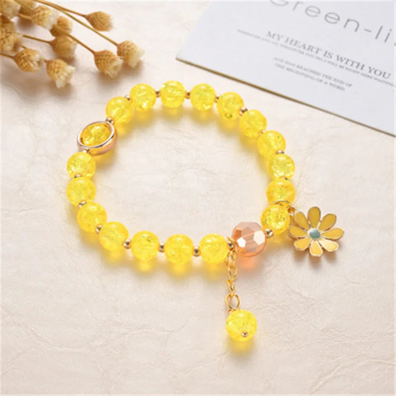 Makersland Cute Popcorn beads Bracelet Friendship Glass Bracelets For Girls Star Moon Cloud Flower Jewelry Accessories Wholesale