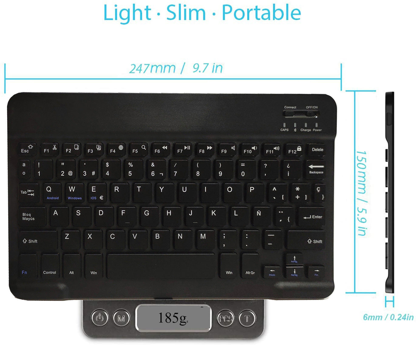 10 Inch Bluetooth Keyboard French Spanish Russian Arabic AZERTY Thai Keyboard Wireless Universal For IPad Tablet Pro 9.7 Android