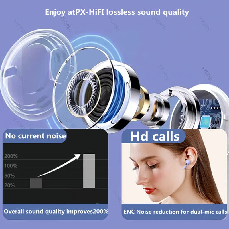 Original Air Pro 6 TWS Wireless Headphones Fone Bluetooth Earphones Mic Pods InEar Earpods Pro6 sport Headset For Xiaomi