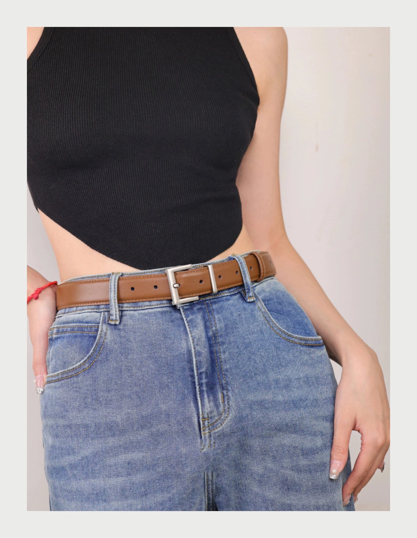Luxury Genuine Leather Women Belt for Jeans and Dress Vintage Suede Cowhide Waistband Golden Square Buckle Ladies Trendy Belts