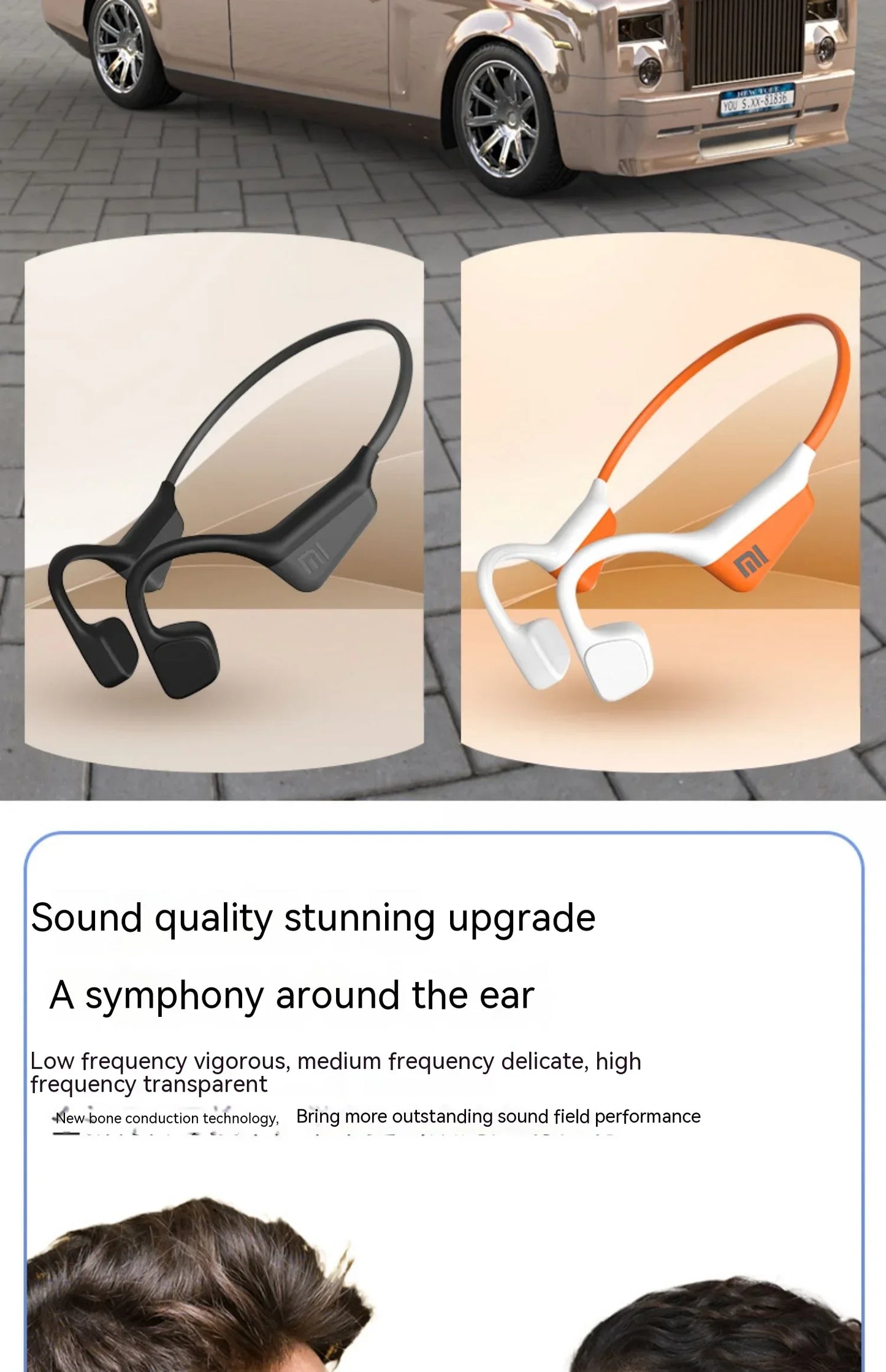 XIAOMI Mijia A20 Bone Conduction Neckband Wireless Earphones Bluetooth Headphones Sports Over Ear Headset With Mic Stereo Earbud