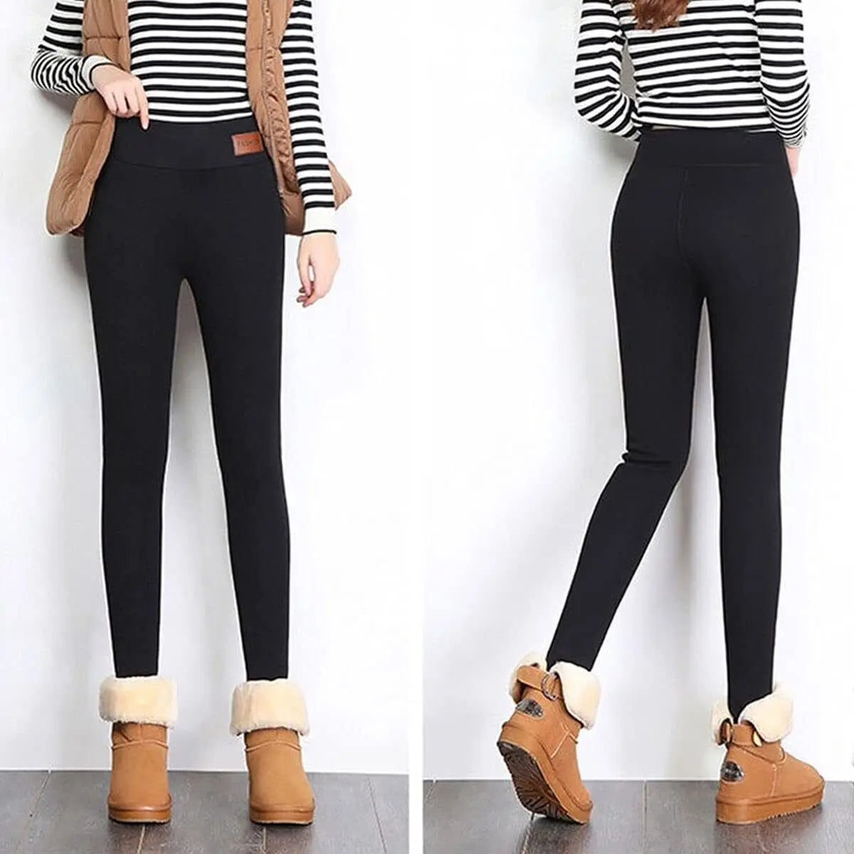 UK Womens Winter Warm Thick Fleece Ed Thermal Pants Stretchy Leggings Ladies