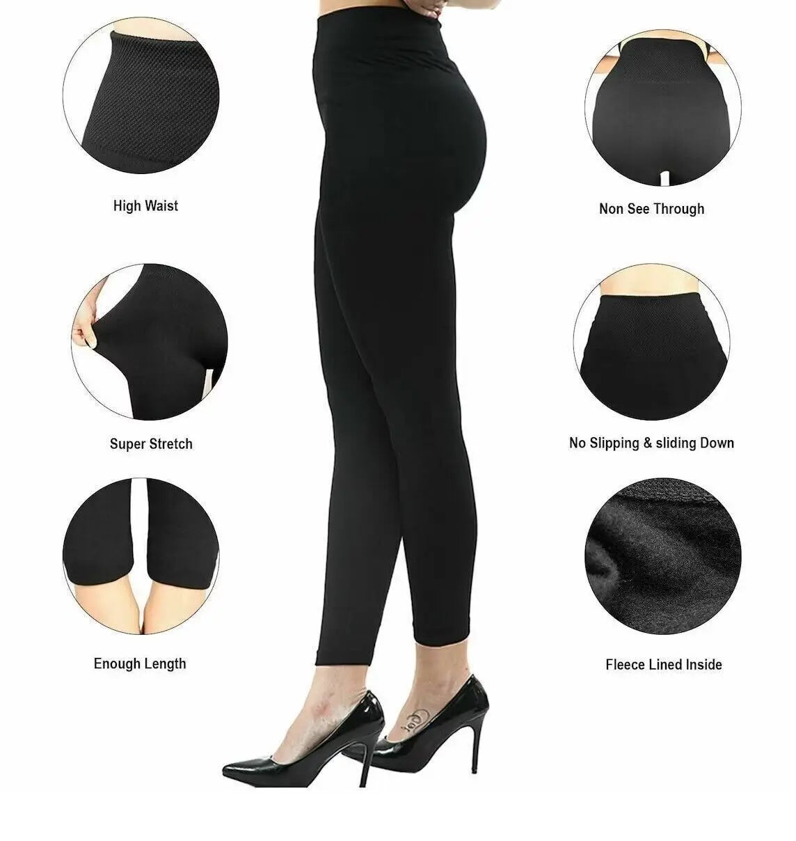 UK Womens Winter Warm Thick Fleece Ed Thermal Pants Stretchy Leggings Ladies