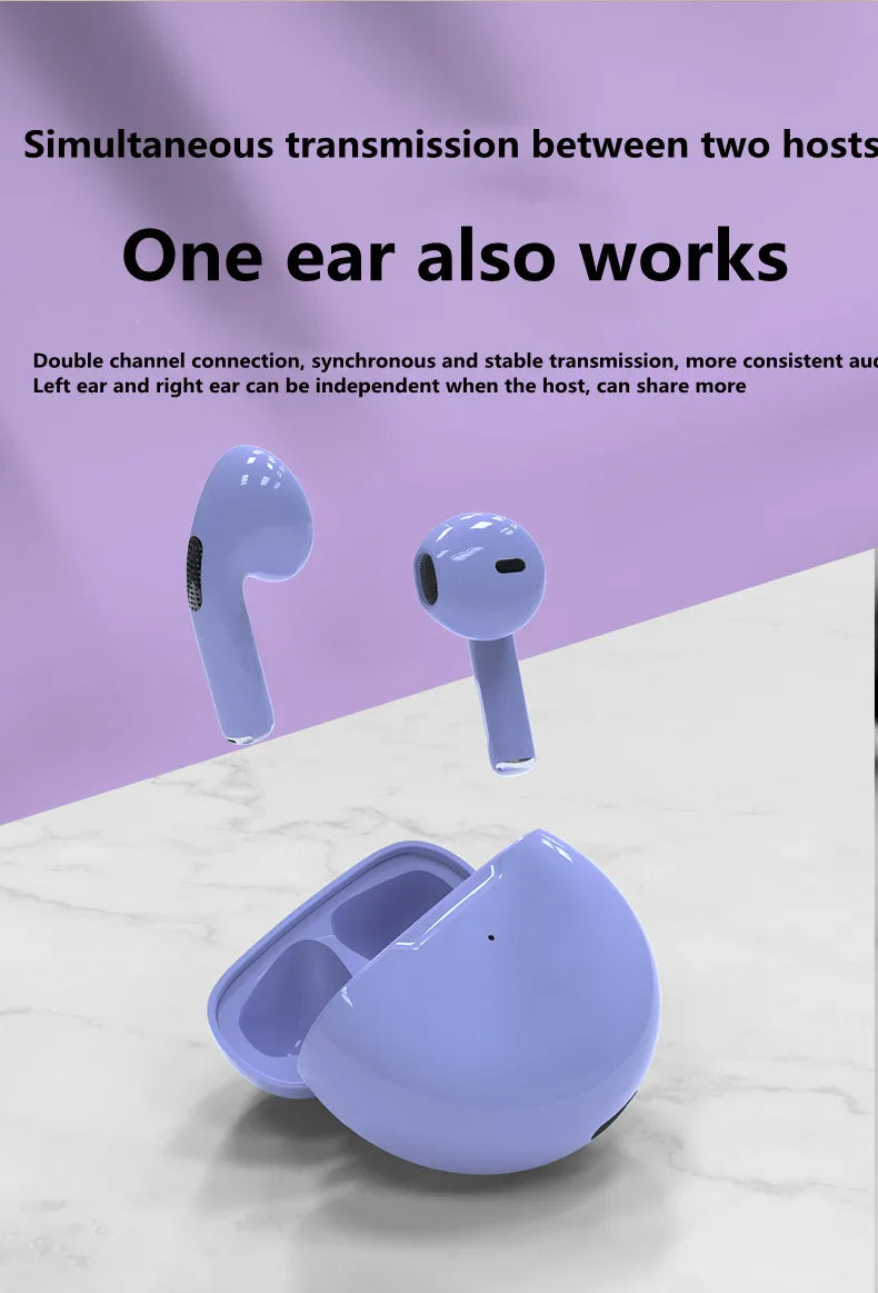 Original Air Pro 6 TWS Wireless Headphones Fone Bluetooth Earphones Mic Pods InEar Earpods Pro6 sport Headset For Xiaomi
