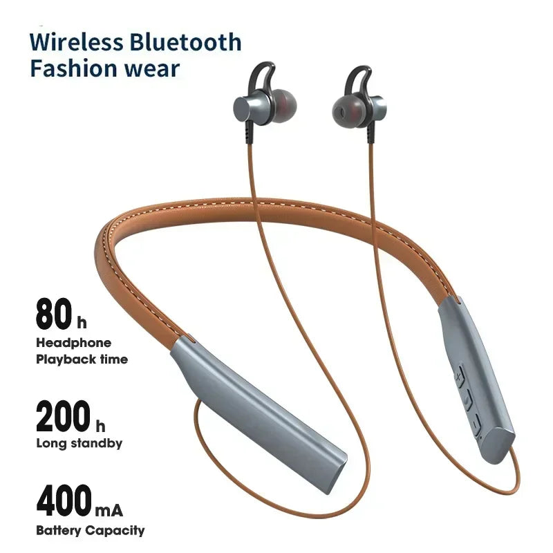 80 Hours Playback Wireless Headphones Bass Sport Bluetooth Headphone HiFi Earbuds Bluetooth Wireless Headset with Microphone