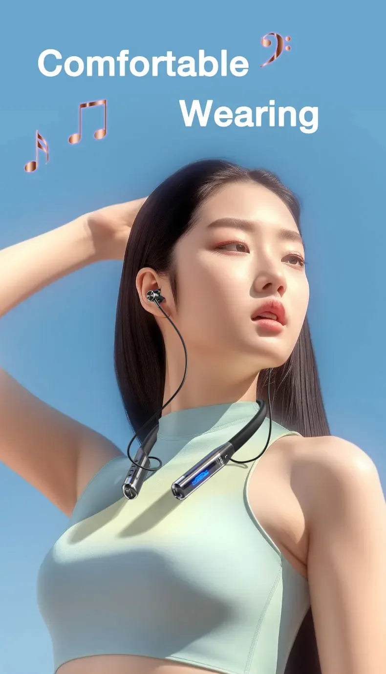 EARDECO 80 Hours Endurance Bluetooth Sport Headphone with Mic Wireless Headphones Bass Stereo Neckband Earphones Bluetooth 5.3