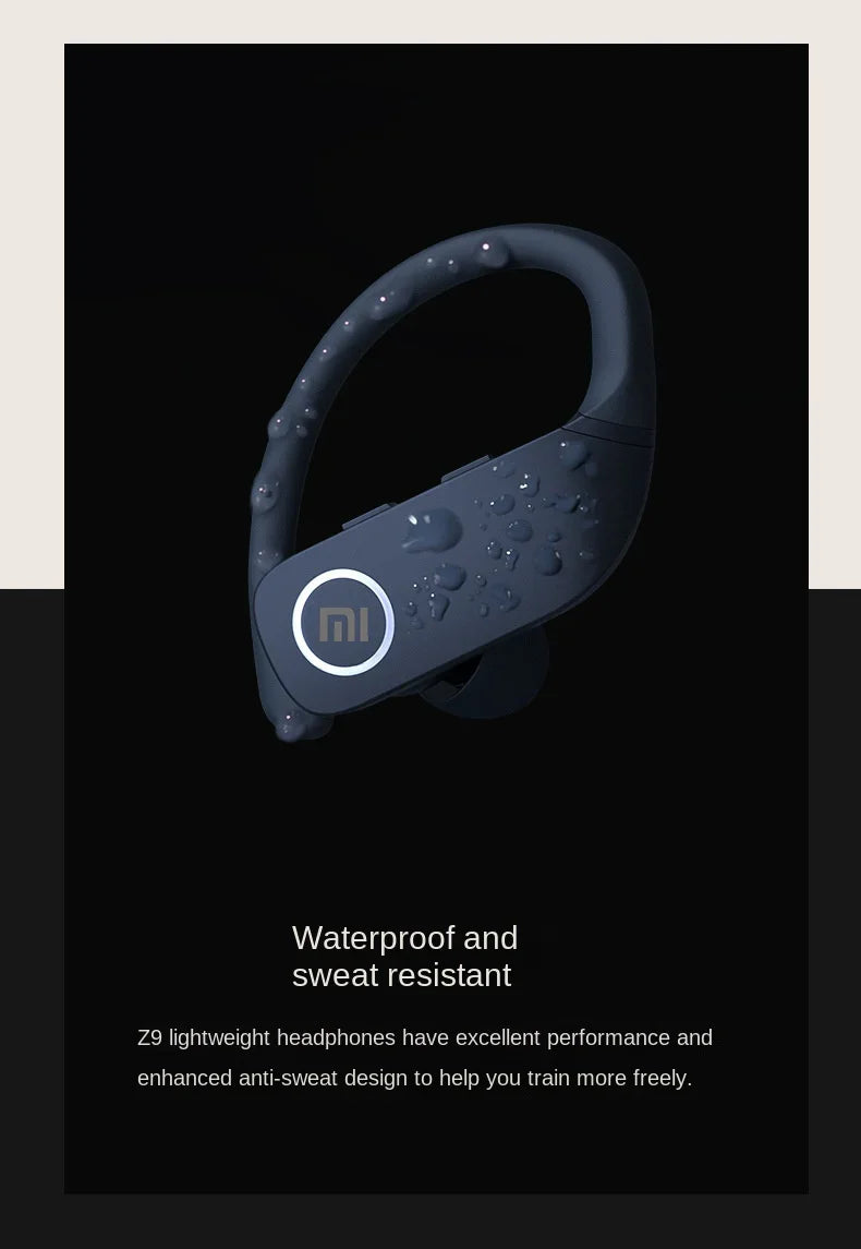 XIAOMI Original Z9 True Wireless Headset Hook Bluetooth Touch Headset HD Call LED Display Sports Headset with Microphone