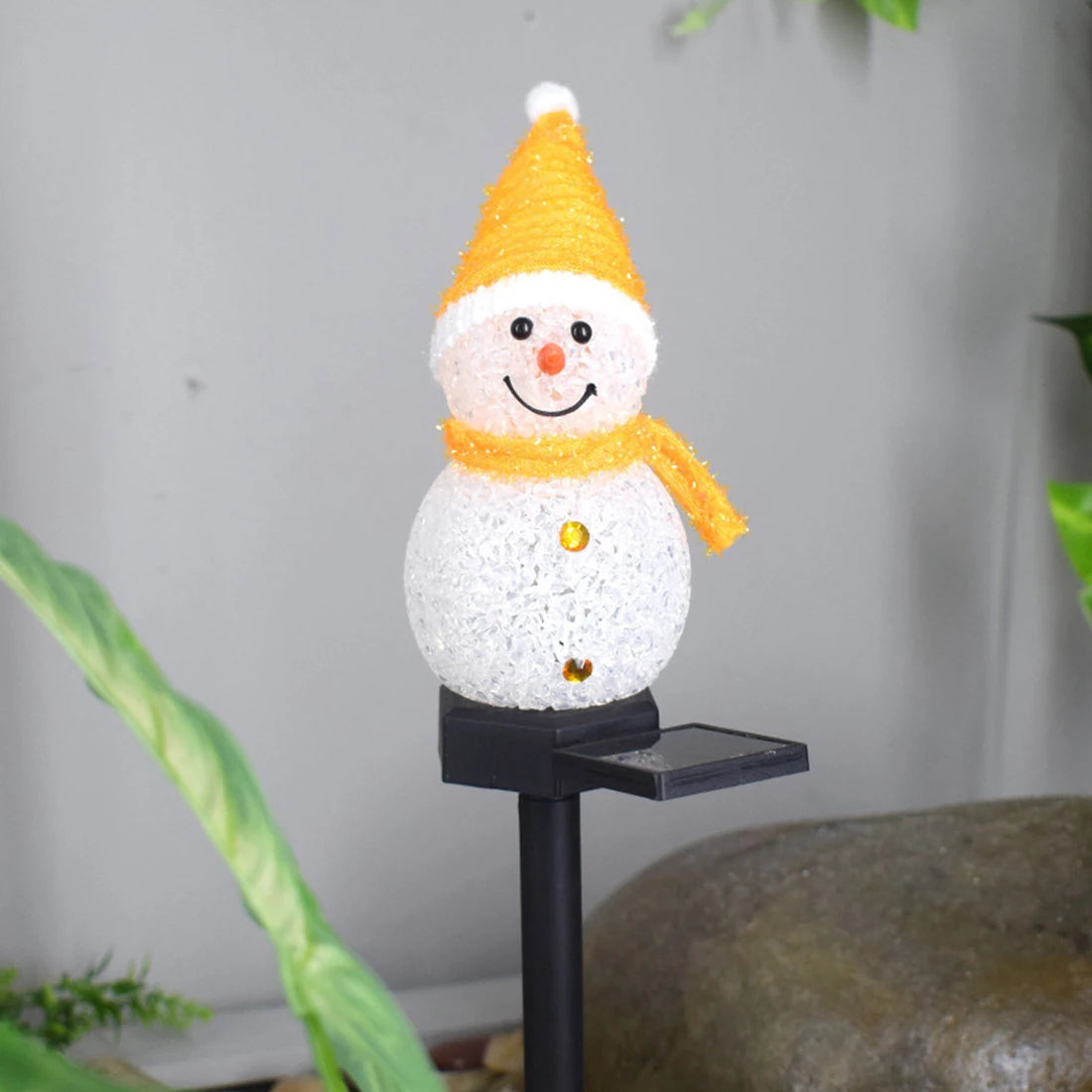 2024 New Christmas Snowman Decoration Light LED Solar Lights Outdoor Waterproof Post Lamp Garden Lawn Landscape Nightlight