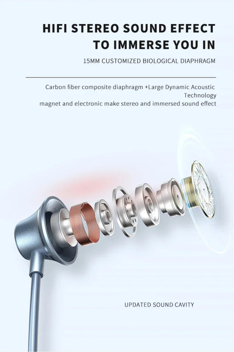 EARDECO 120 Hour Bluetooth Headphone Stereo Bass Wireless Headphones Neckband Earphones Power Flashlight Display Neck Headset