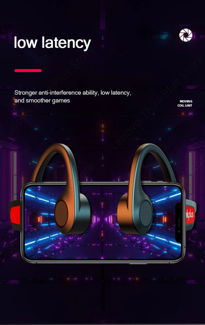 Lenovo X4 X5 X3 Pro Bone Conduction Earphones Wireless Headphones Bluetooth Earphones Headset Hifi Wireless Earbuds