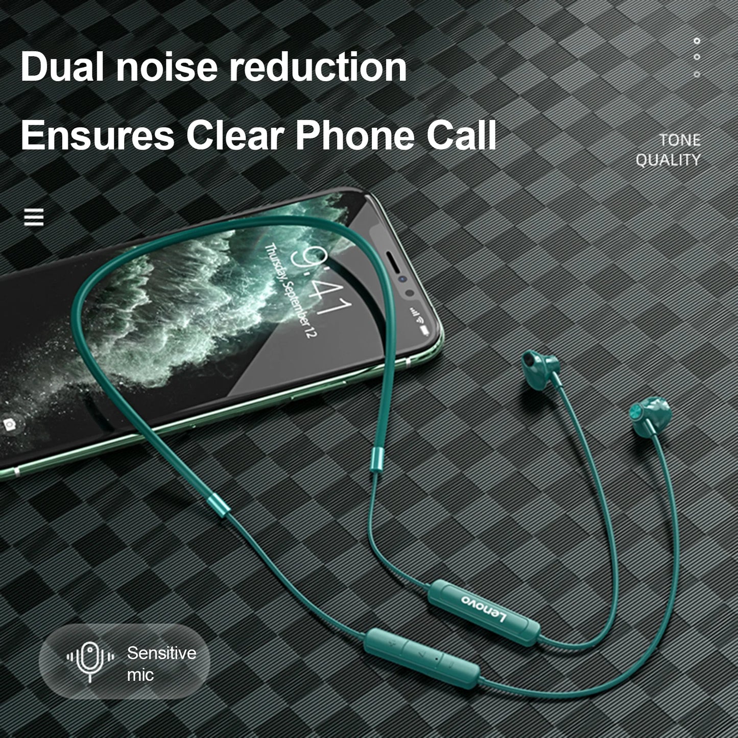 New Lenovo SH1 Wireless Earphone Bluetooth 5.0 Chip HIFI Sound Quality IPX5 Waterproof Sports Headset Magnetic Neckband Earbuds