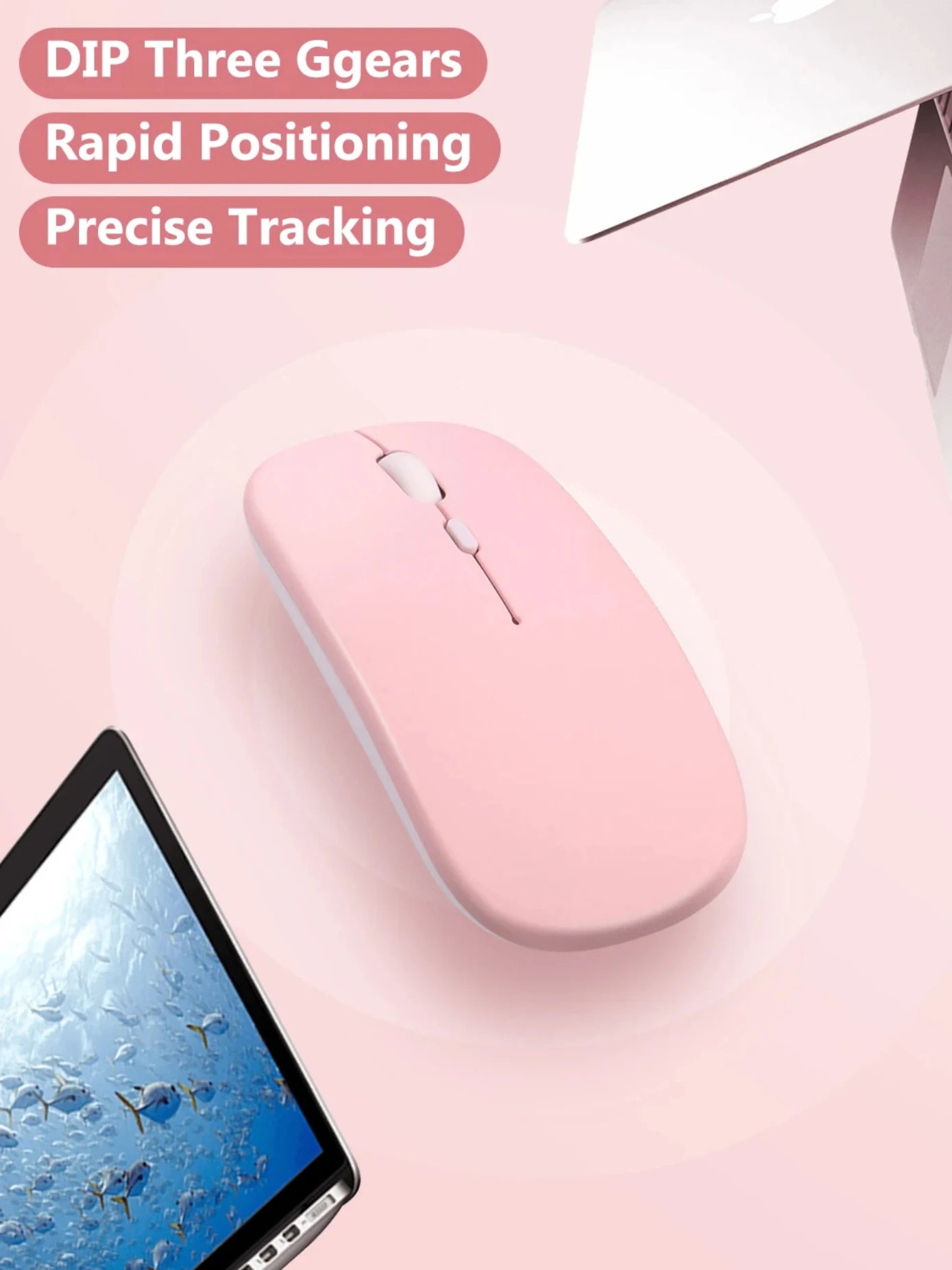Rechargeable Bluetooth Mouse Wireless Dual Mode 5.2 Silent Computer gaming Ergonomic Mouse 2.4 USB for PC Laptops