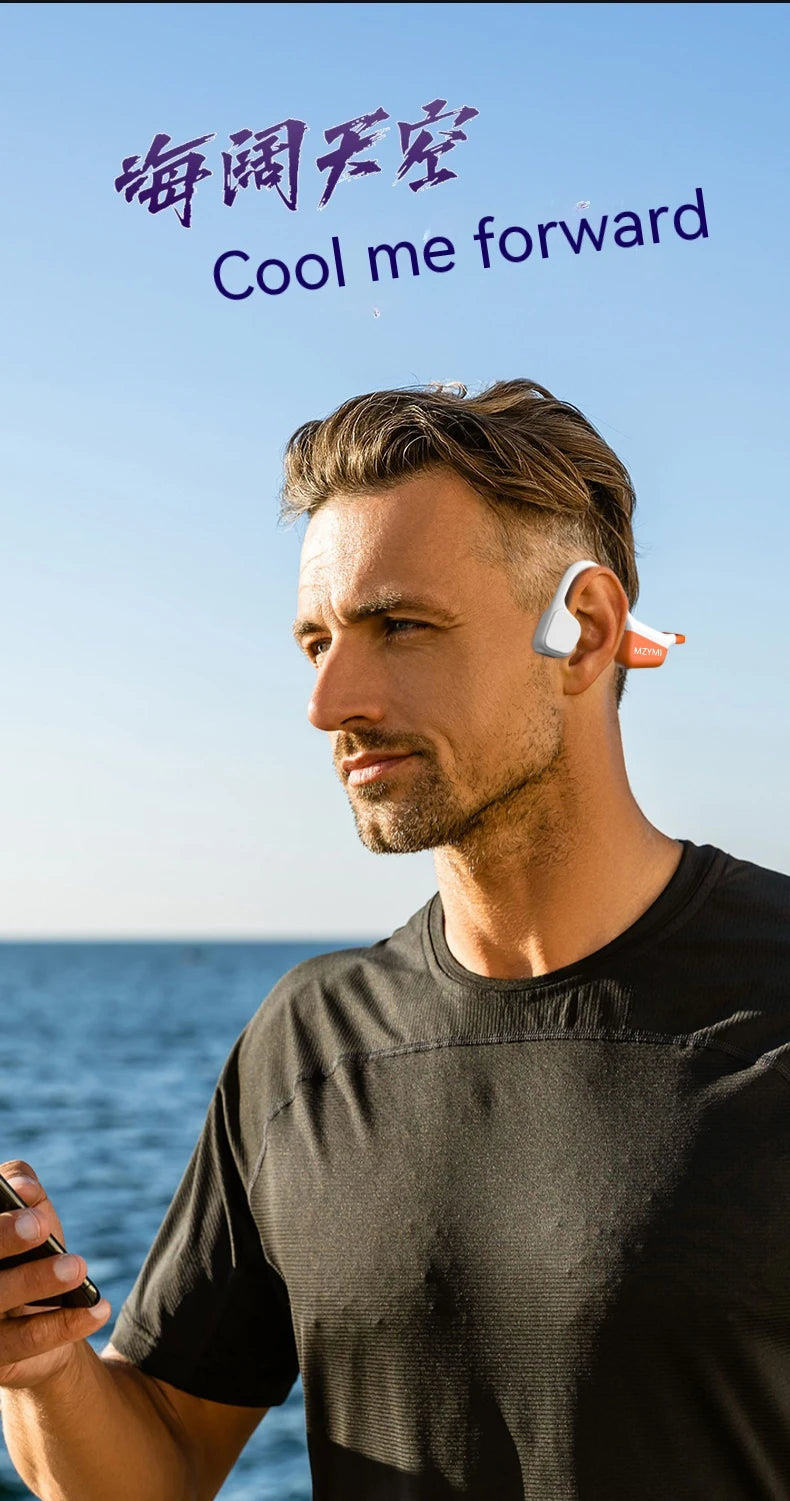 MZYMI A20 Bone Conduction Neckband Wireless Earphones Mijia Bluetooth Headphones Sports Over Ear Headset With Mic Stereo Earbud