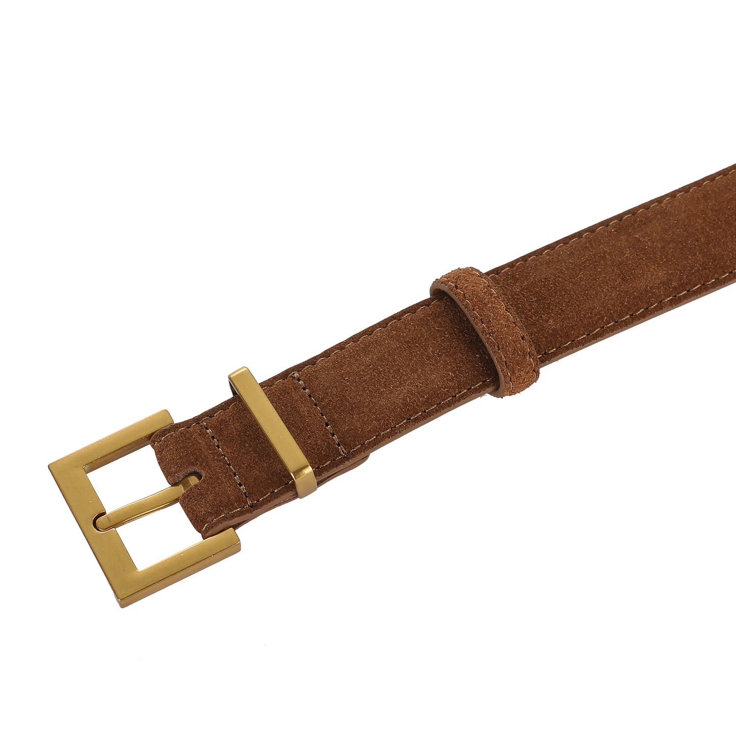 Luxury Genuine Leather Women Belt for Jeans and Dress Vintage Suede Cowhide Waistband Golden Square Buckle Ladies Trendy Belts