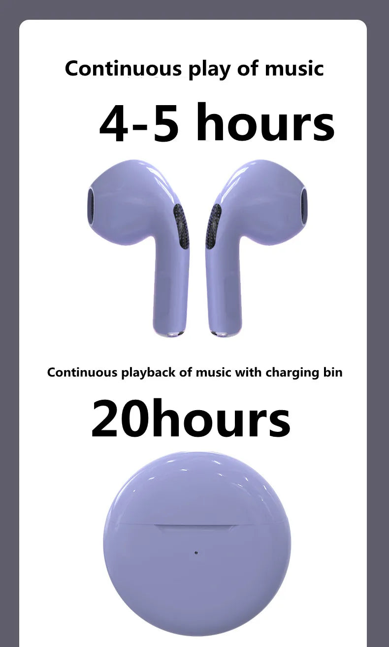 Original Air Pro 6 TWS Wireless Headphones Fone Bluetooth Earphones Mic Pods InEar Earpods Pro6 sport Headset For Xiaomi