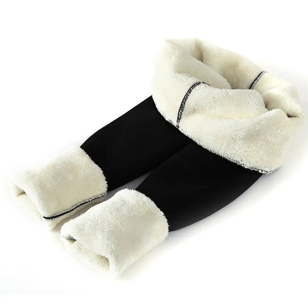 UK Womens Winter Warm Thick Fleece Ed Thermal Pants Stretchy Leggings Ladies