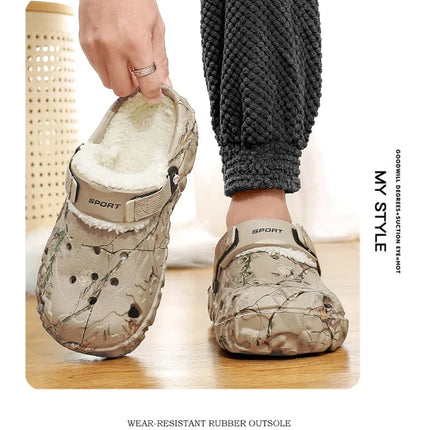 YRZL Winter Colgs Slippers Men's Shoes Men Beach Working Garden Shoe Home Soft Plush Slippers Bedroom Fuzzy Shoes Indoor Outdoor