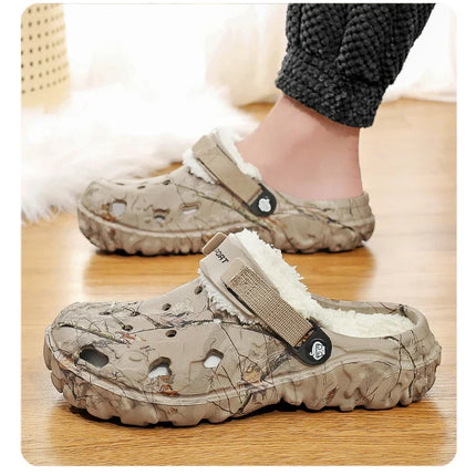 YRZL Winter Colgs Slippers Men's Shoes Men Beach Working Garden Shoe Home Soft Plush Slippers Bedroom Fuzzy Shoes Indoor Outdoor