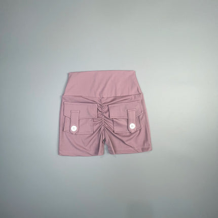 Peach Butt Fitness Shorts Women's Exercise Three-Quarter Pants Cargo Air Dry Pocket Yoga  Tight  Lift Summer