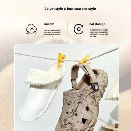 YRZL Winter Colgs Slippers Men's Shoes Men Beach Working Garden Shoe Home Soft Plush Slippers Bedroom Fuzzy Shoes Indoor Outdoor