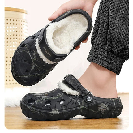 YRZL Winter Colgs Slippers Men's Shoes Men Beach Working Garden Shoe Home Soft Plush Slippers Bedroom Fuzzy Shoes Indoor Outdoor