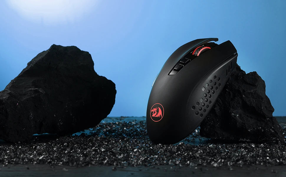 Redragon M656 Gainer Wireless Gaming Mouse, 4000 DPI 2.4Ghz Wireless Gamer Mouse w/ 5 DPI Levels, 7 Macro Buttons, Red LED Backl