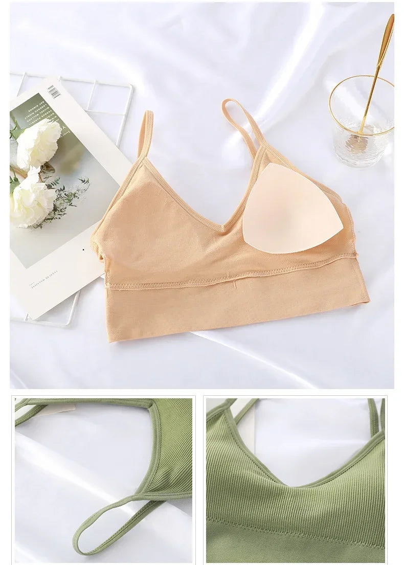 Seamless Women Push Up Bra Beautiful Back Bras Fitness Tops Brassiere Bralette Female Tube Top Underwear Bralet with Chest Pad