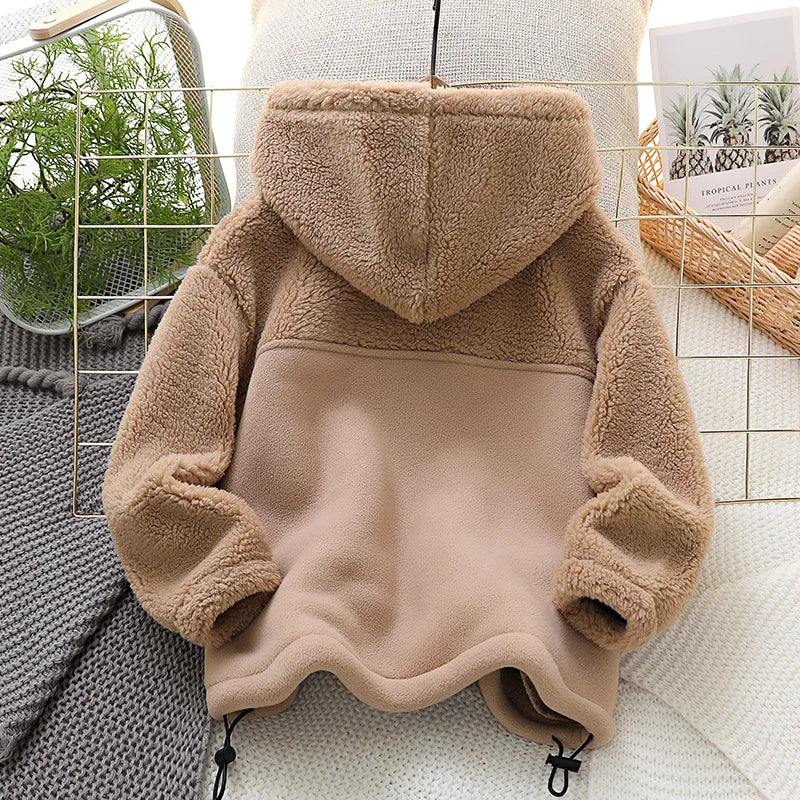 IYEAL Children's Jacket Coat Autumn Winter Warm Fleece Outerwear Boys Clothing Fleece Thickened Boy Clothes 4 8 to 10 years