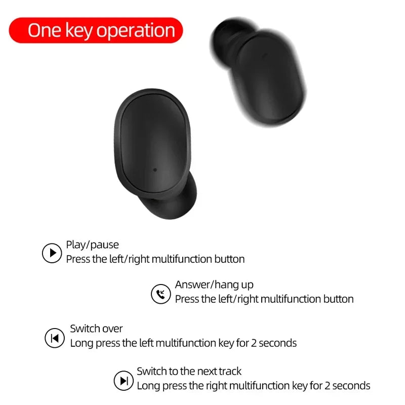 A6S TWS Bluetooth Wireless Headphones Wireless Earbuds 5.0 TWS Earphone Noise Cancelling Mic for Xiaomi iPhone Huawei Samsung