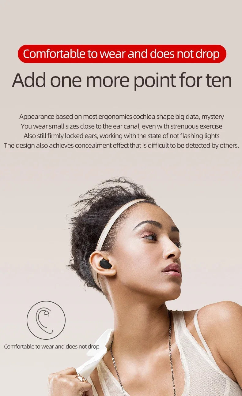 A6S TWS Bluetooth Wireless Headphones Wireless Earbuds 5.0 TWS Earphone Noise Cancelling Mic for Xiaomi iPhone Huawei Samsung