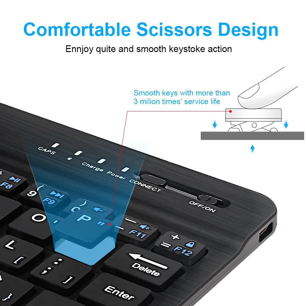Bluetooth Wireless Keyboard Mini Keyboard For MacBook iPad 2.4G Rechargeable Gaming Receiver For Android iOS Windows