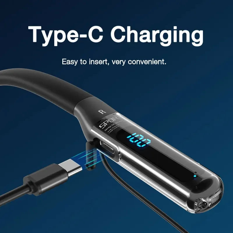 EARDECO 80 Hours Endurance Bluetooth Sport Headphone with Mic Wireless Headphones Bass Stereo Neckband Earphones Bluetooth 5.3