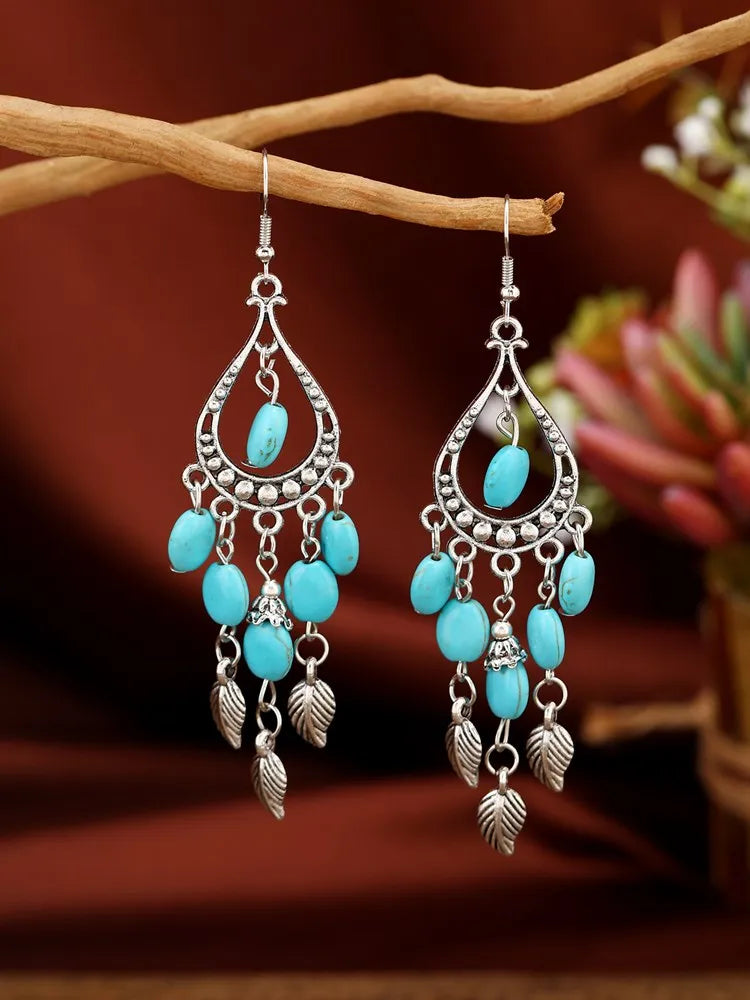 Fashion Retro Handmade Earrings Bohemian Vacation Feng Shui Drop Long Earrings Tassel Dance Versatile Earrings