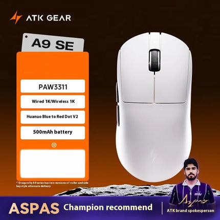 ATK A9 Ultra Wireless Gaming Mouse A9/A9 SE/A9 Plus/A9 Pro Tri-Mode 8K 53g Lightweight E-sports Gaming Mouse PC Custom Accessory