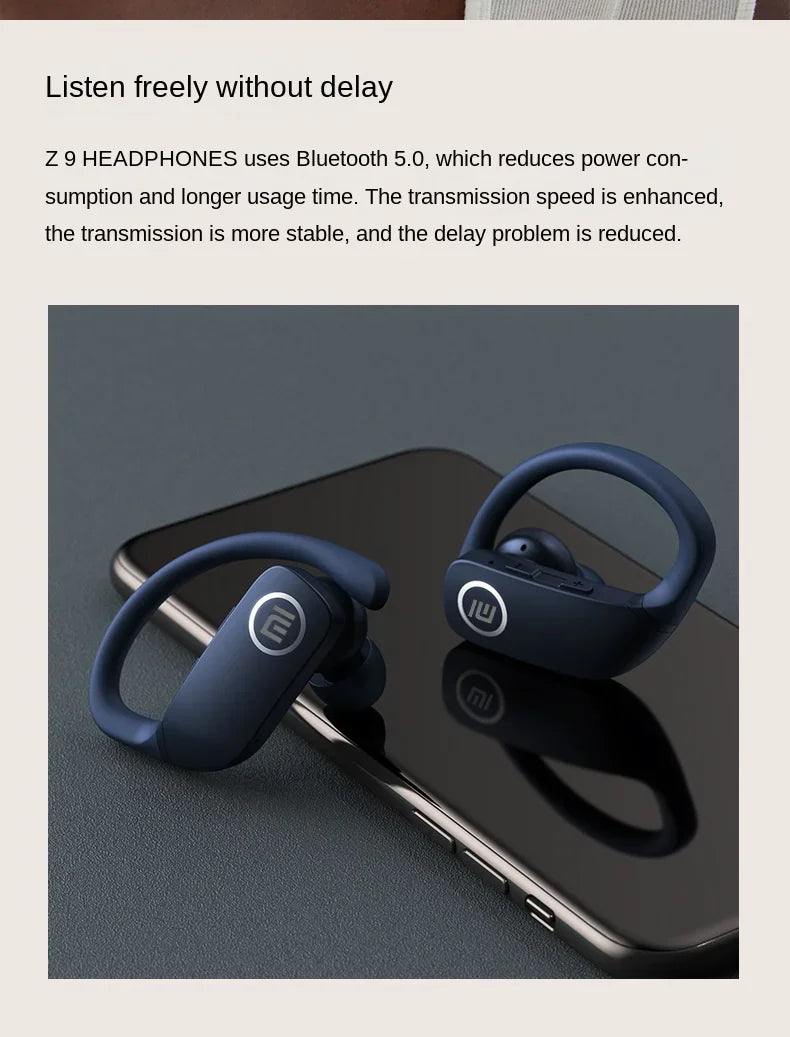 XIAOMI Original Z9 True Wireless Headset Hook Bluetooth Touch Headset HD Call LED Display Sports Headset with Microphone