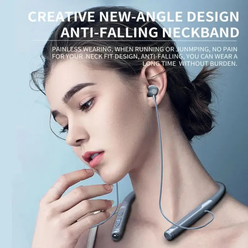 EARDECO 120 Hour Bluetooth Headphone Stereo Bass Wireless Headphones Neckband Earphones Power Flashlight Display Neck Headset