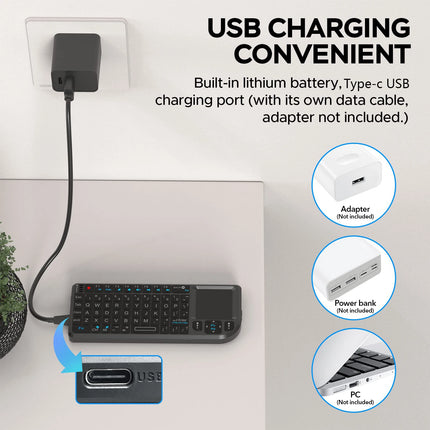 MRSVI A8 Mini Wireless Keyboard 2.4G 7 Color Backlit Touchpad Air Mouse With Infrared Indicator for Android TV Box PC,Office