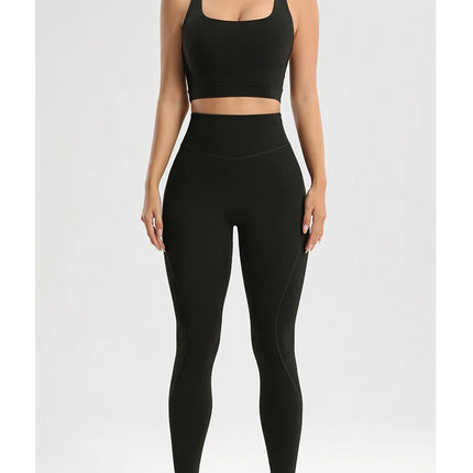 Women's Gym Two Piece Set Yoga Bra Underwear Tight Training Pants Bottom Pants Fitness Clothing Fitness Pants Set Exercise Set