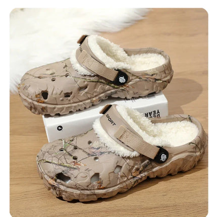 YRZL Winter Colgs Slippers Men's Shoes Men Beach Working Garden Shoe Home Soft Plush Slippers Bedroom Fuzzy Shoes Indoor Outdoor