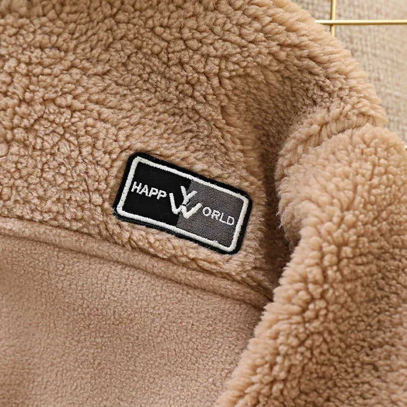 IYEAL Children's Jacket Coat Autumn Winter Warm Fleece Outerwear Boys Clothing Fleece Thickened Boy Clothes 4 8 to 10 years