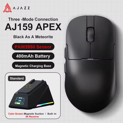 AJAZZ AJ159 APEX/AJ159PRO Wireless Gamer Mouse with RGB Magnetic Charging Base Lightweight  AJ159P Gaming Mouse for PC Laptop